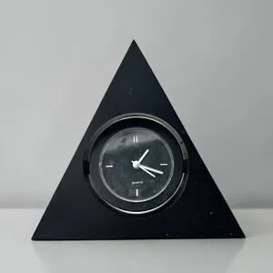 Triangular Table Clock Unbranded | Wall Decor | Vintage Triangle Desk Clock Black Geometric ...